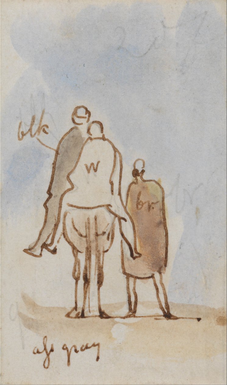 Study of Figures and a Camel by Edward Lear