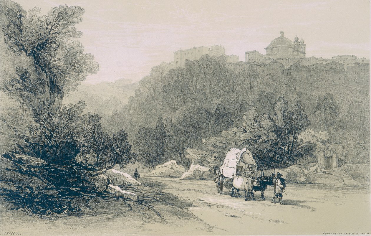 Views in Rome and Its Environs: View of L'Ariccia and of the Palace of ...