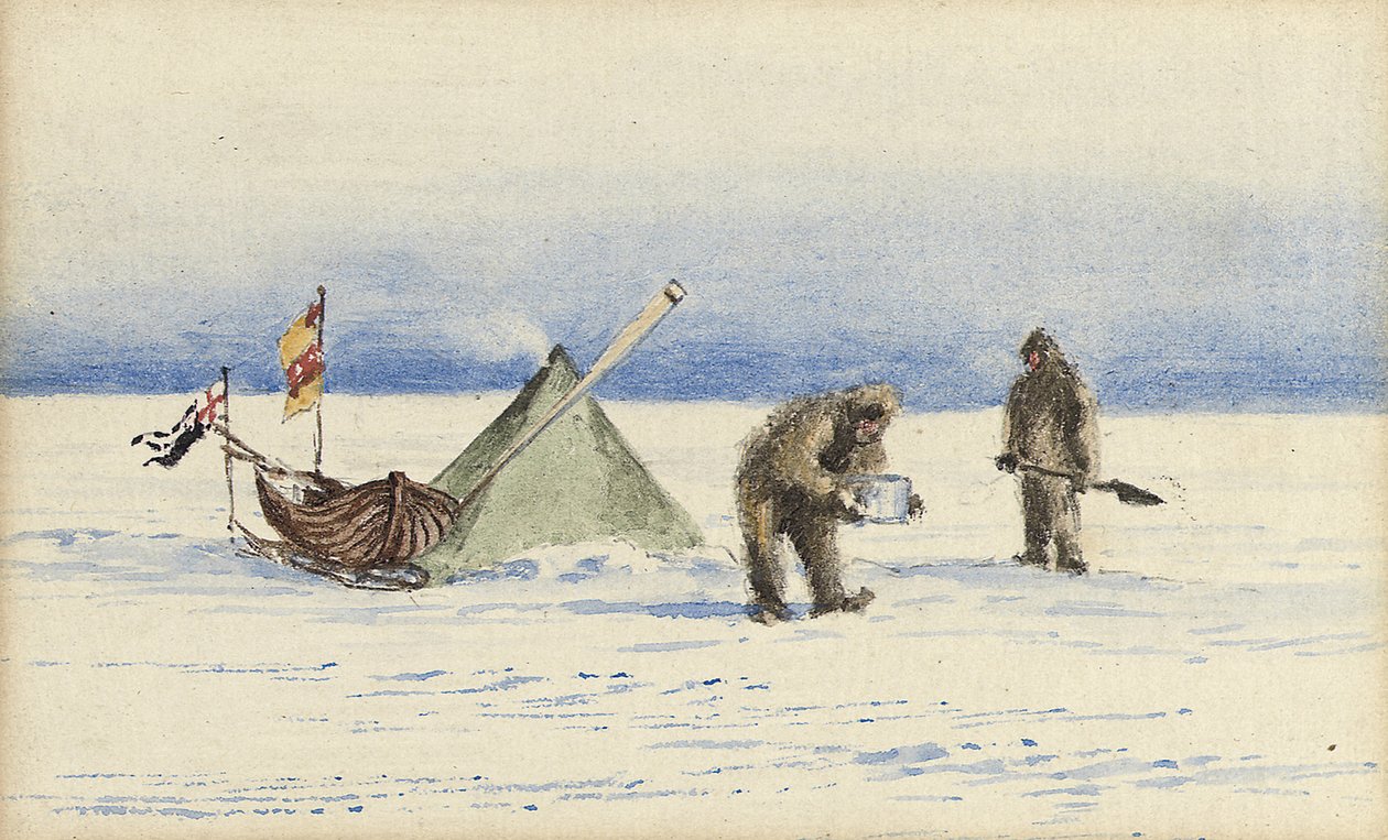 The sledge party to White Island, February 1902: Shackleton and Wilson ...