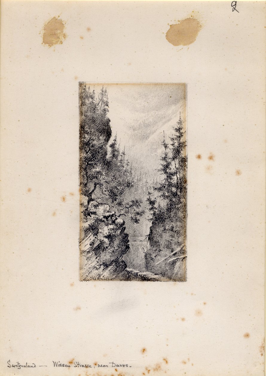 Wiesen Strasse near Davos, Switzerland, 1898-99 by Edward Adrian Wilson