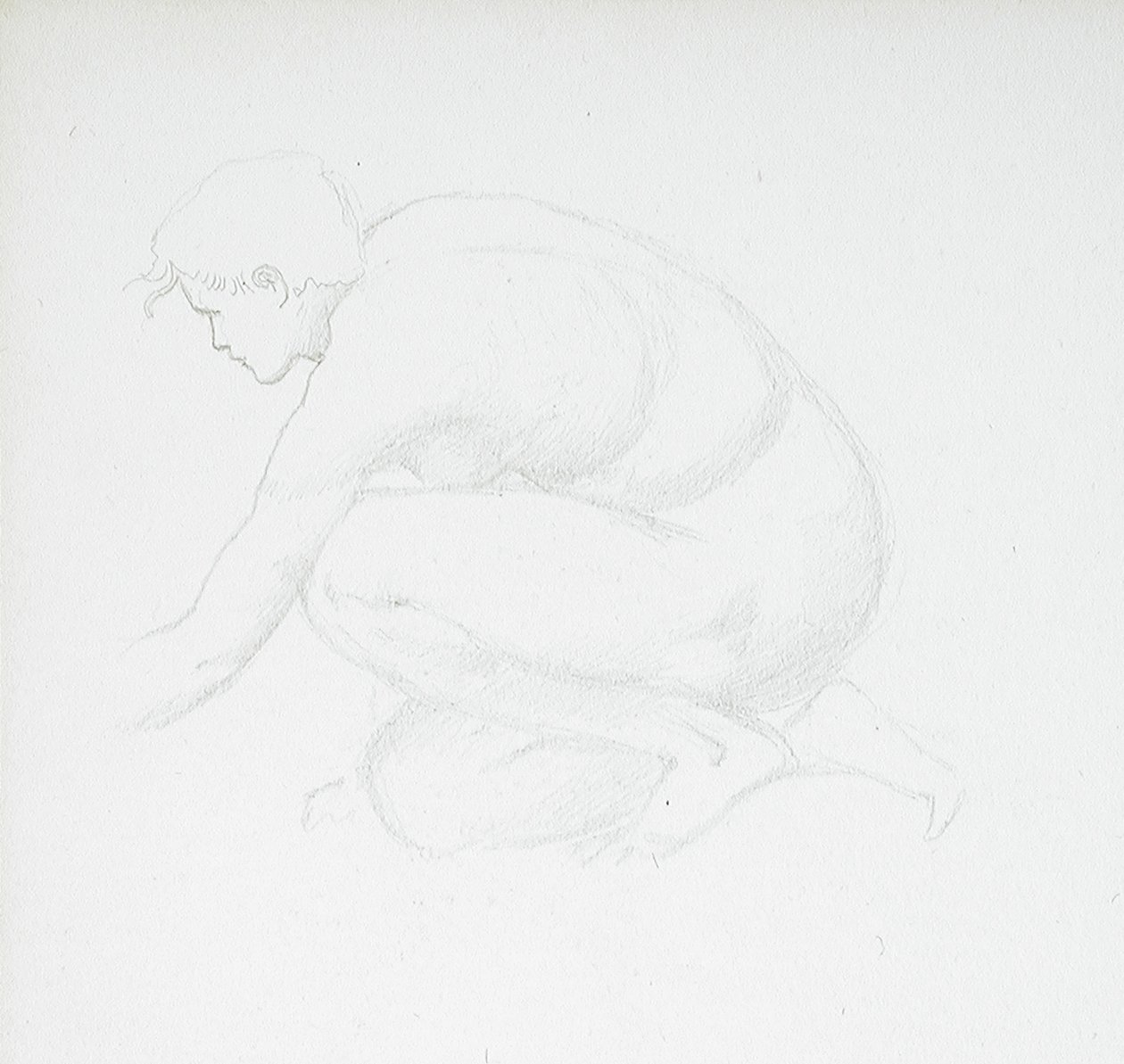 Crouching Female Nude by Edward Burne-Jones