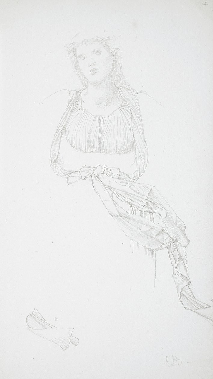Female Torso and Drapery Study by Edward Burne-Jones