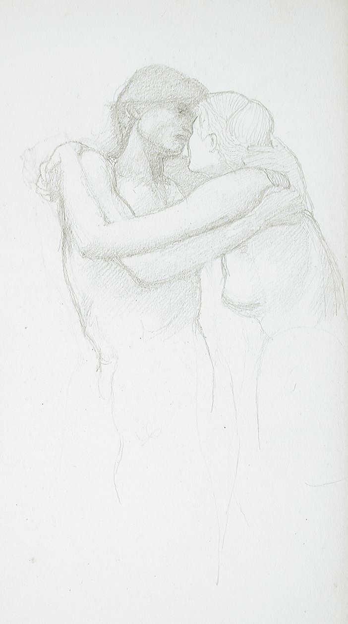 Nude Couple Embracing by Edward Burne-Jones
