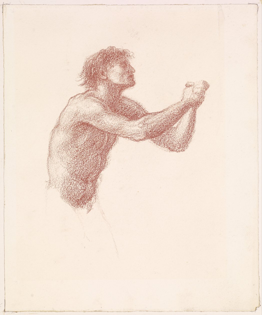 The Hill of Venus - Male Nude - Study of One of the Reapers for Reapers Appealing to Venus by Edward Burne-Jones