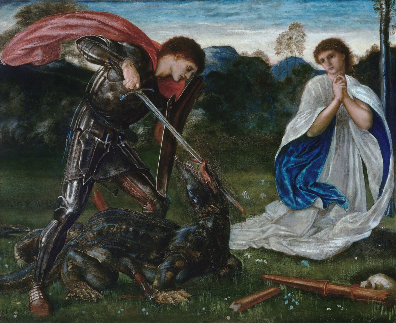 The Fight: St George Kills the Dragon VI by Edward Burne-Jones