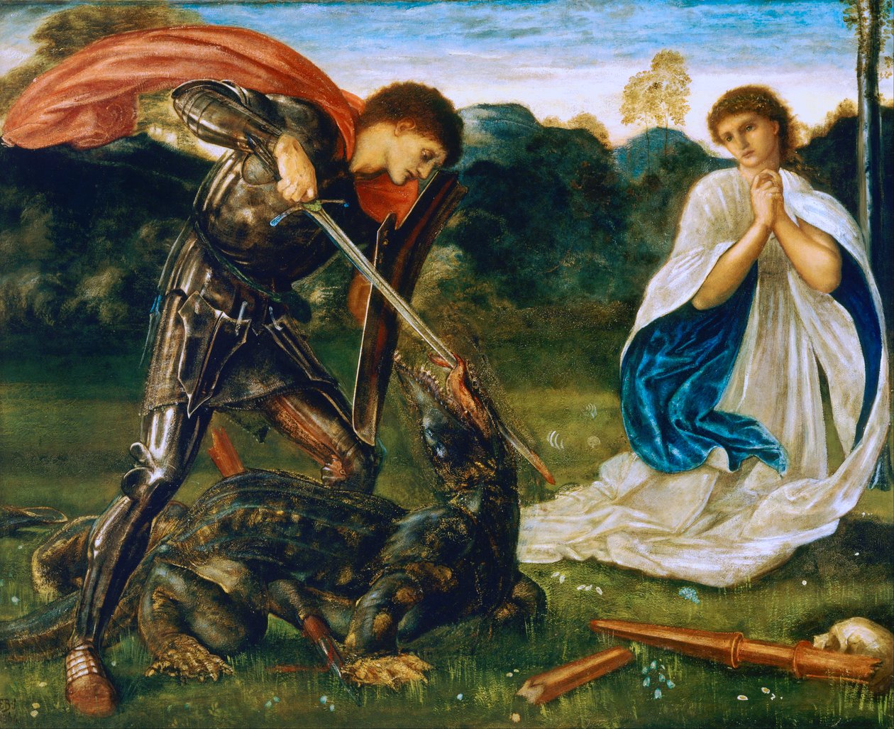 The Fight: St George Kills the Dragon VI by Edward Burne-Jones