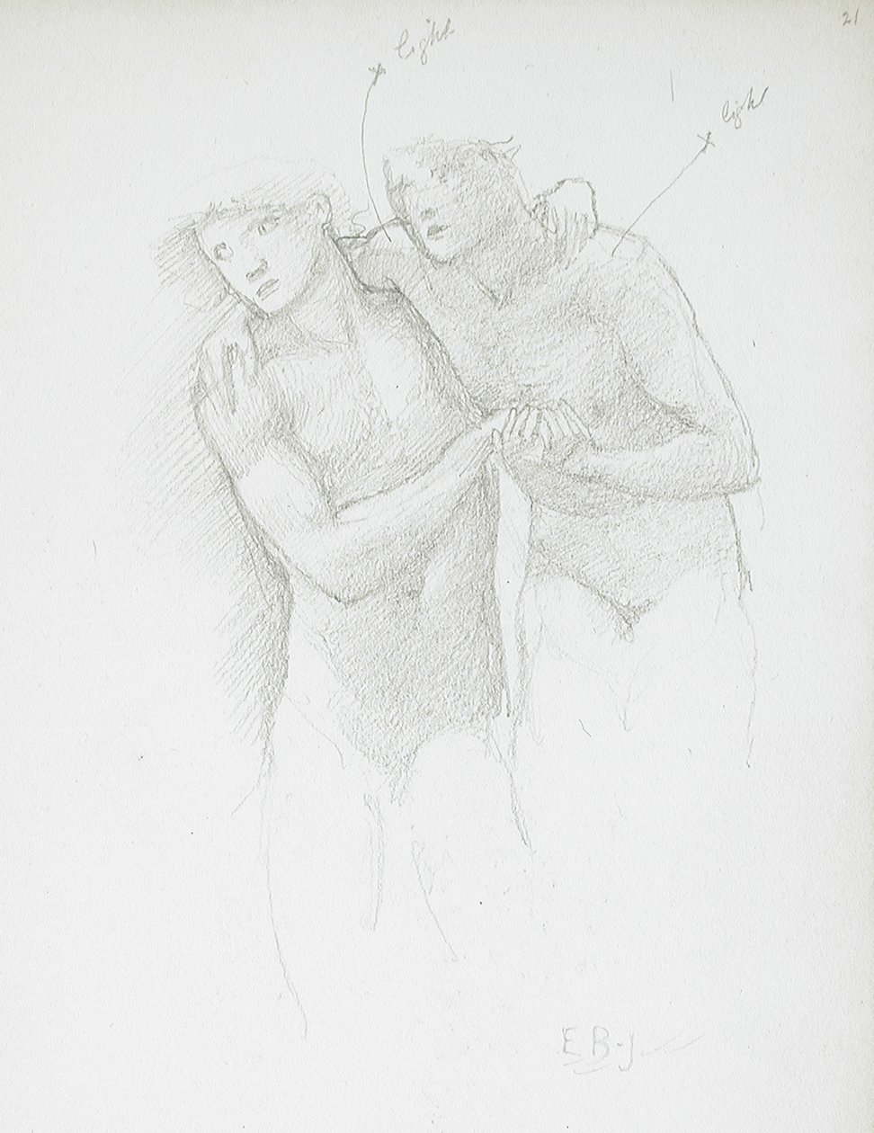 Two Nudes by Edward Burne-Jones