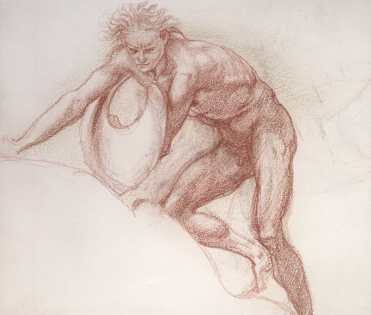 Male nude, study for Hercules by Edward Burne Jones