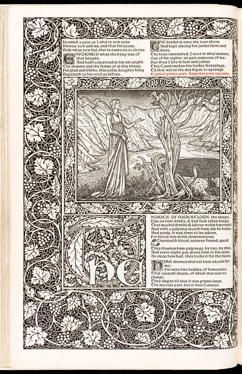 The Works of Geoffrey Chaucer Now Newly Imprinted by Geoffrey Chaucer, Published by Kelmscott Press in 1896 by Edward Burne Jones
