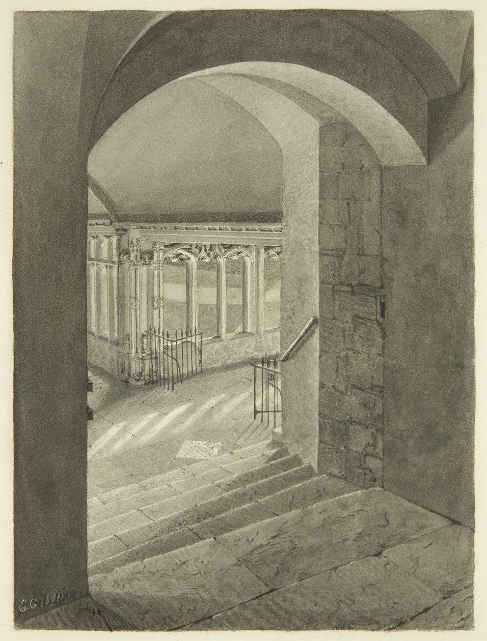 Entrance to Cloisters from Bristol Cathedral with Edward Bird