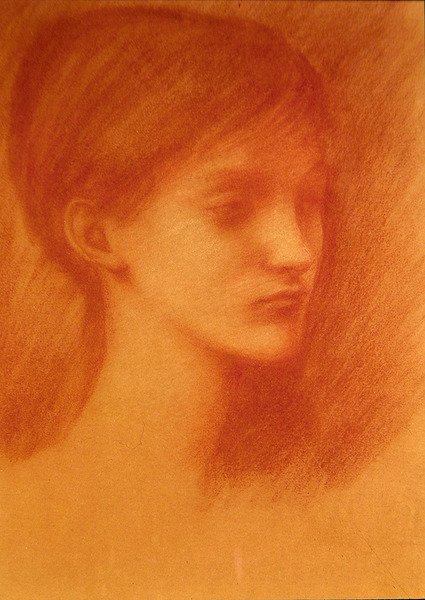 Red Head / Portrait of a Girl by Edward Coley Burne Jones