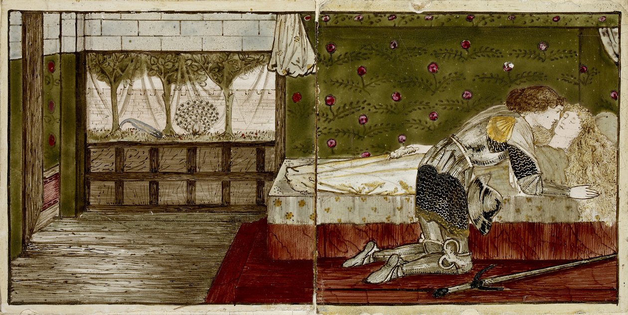 A Set of Sixteen Tiles Arranged in Pairs to Form Eight Illustrations of the 