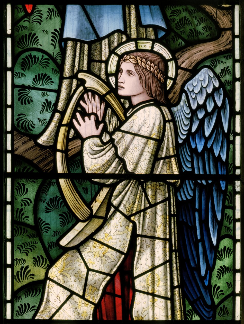 Angels of Paradise, Angel Musicians (detail) by Edward Coley and Dearle Burne Jones