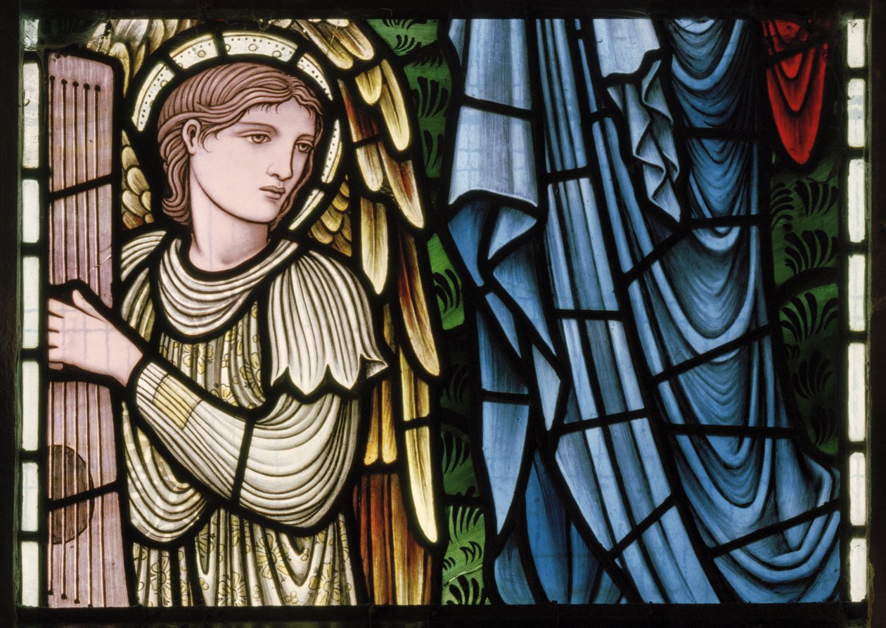 Angels of Paradise, Angel Musicians (detail) by Edward Coley and Dearle Burne Jones