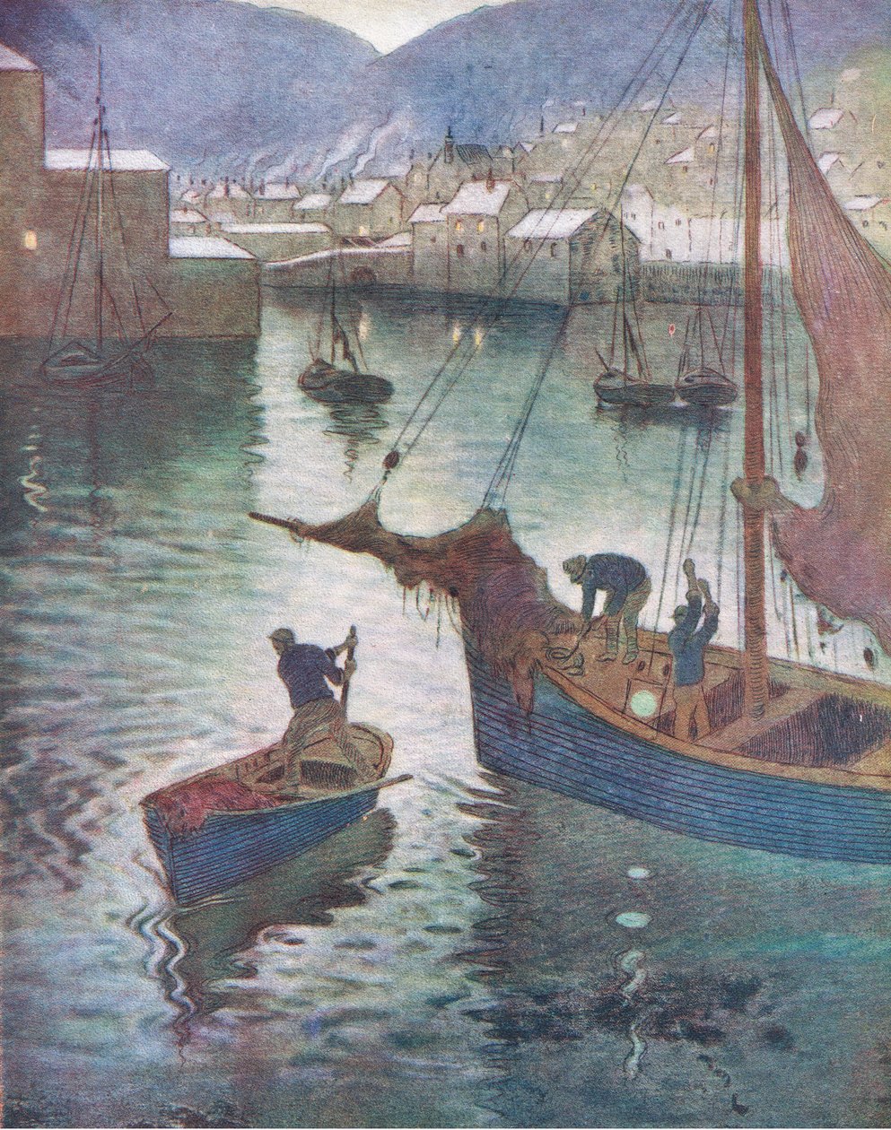 The harbour, Polperrow, from Hutchinson