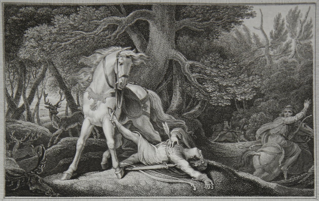 Death of William Rufus, engraved by Neagle, illustration from David Hume