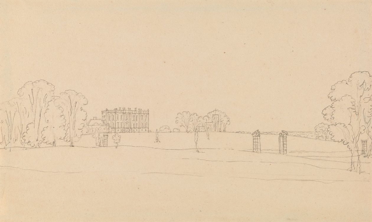 Distant View of Easton Neston, Northants by Edward Francis Burney