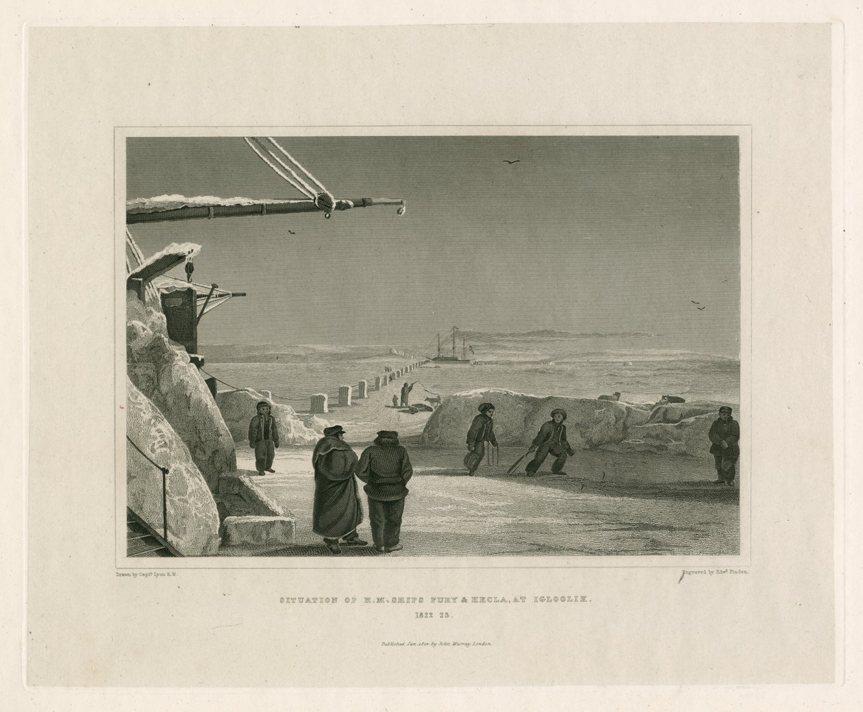 Situation of HM Ships Fury and Hecla, at Igloolik by Edward Francis Finden