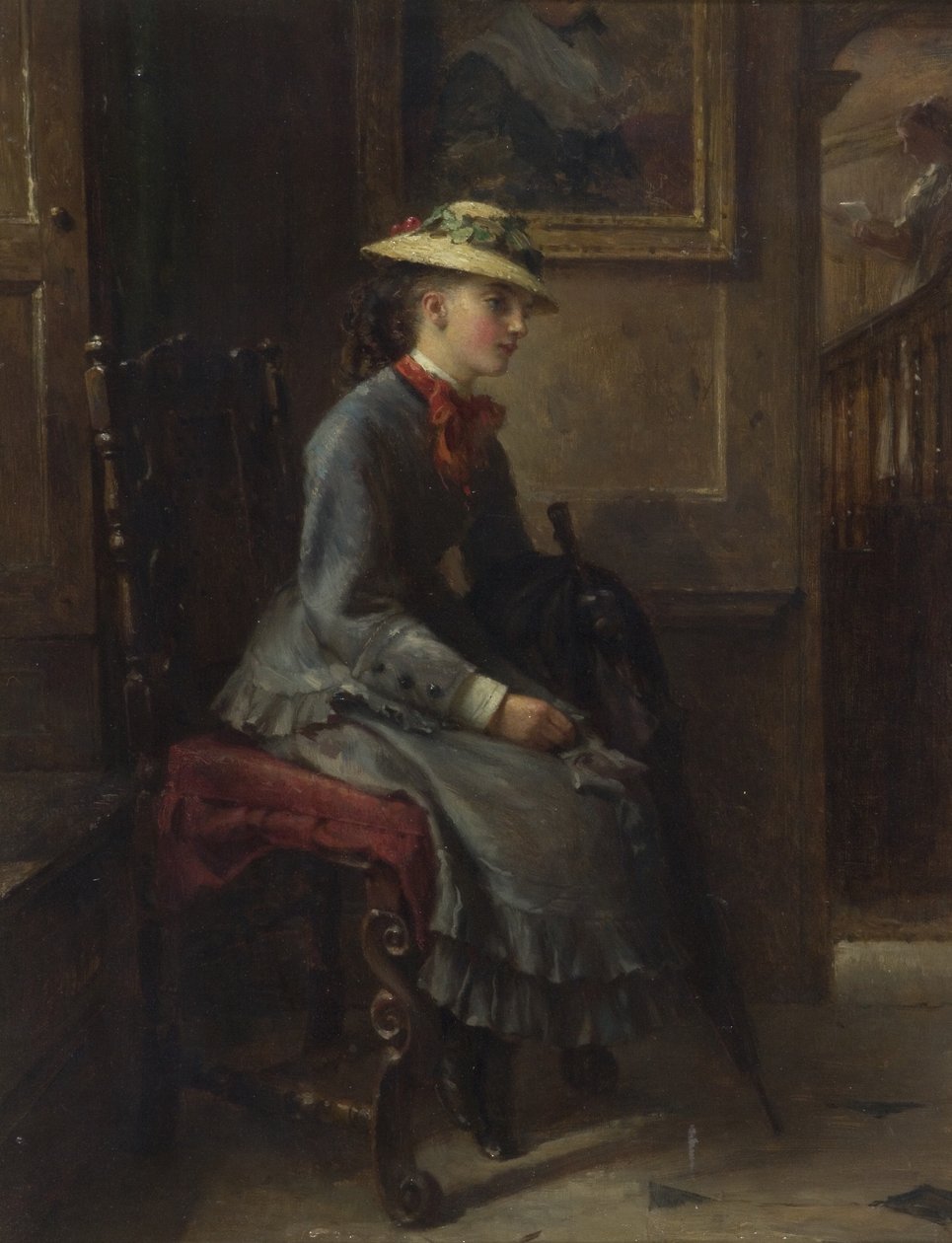 Interior with a Girl Waiting by Edward Hughes