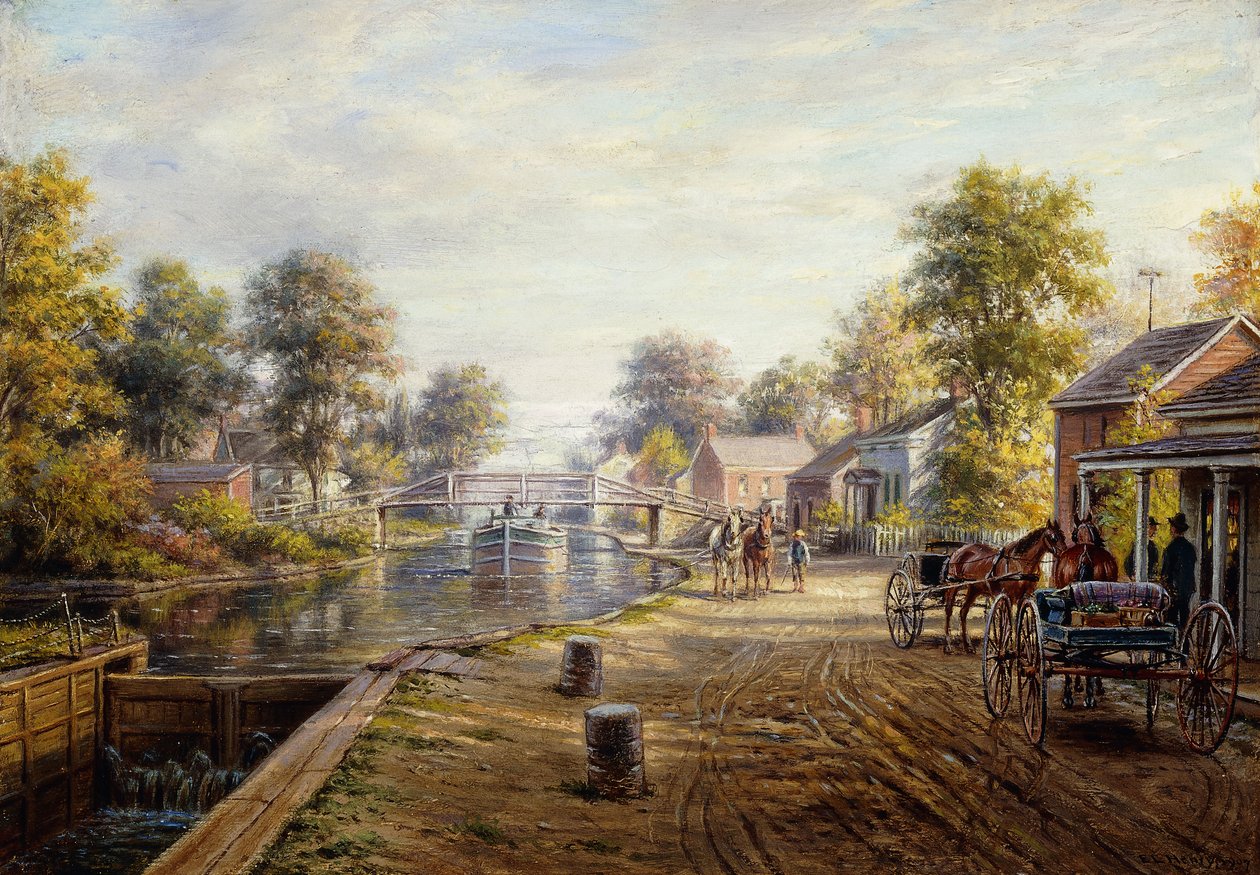 Scene along the Delaware and Hudson Canal by Edward Lamson Henry