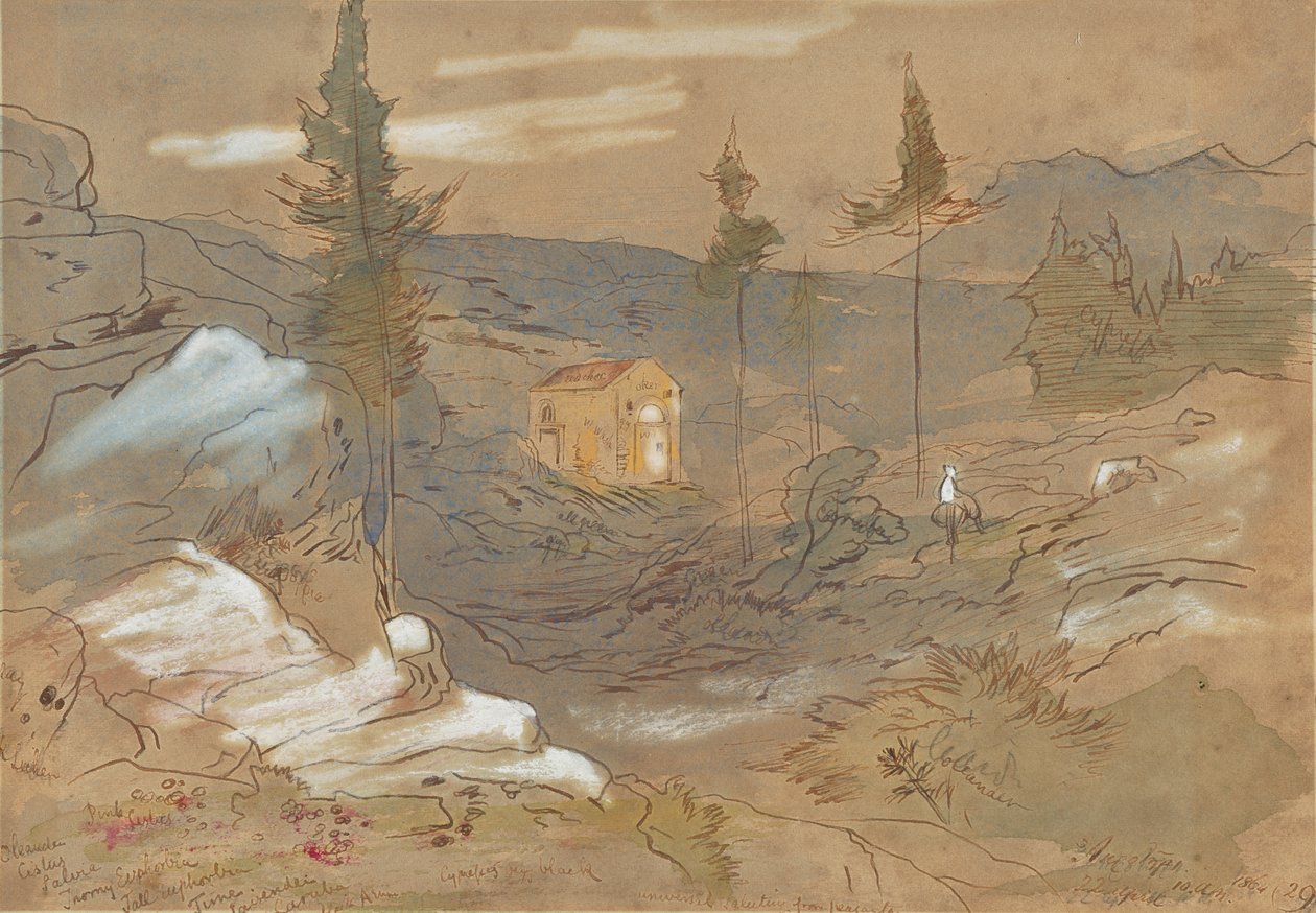 A Shrine near Khania, Crete, Greece by Edward Lear