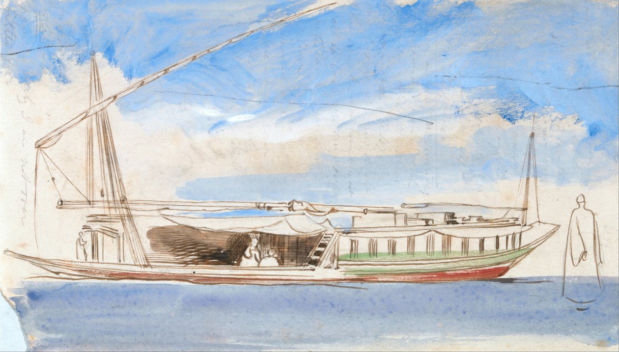 Boat on the Nile by Edward Lear