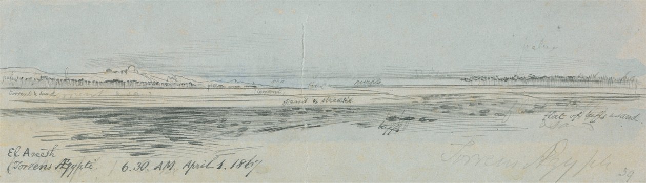 El Areesh (Torrens Ægypti) by Edward Lear: Fine art print
