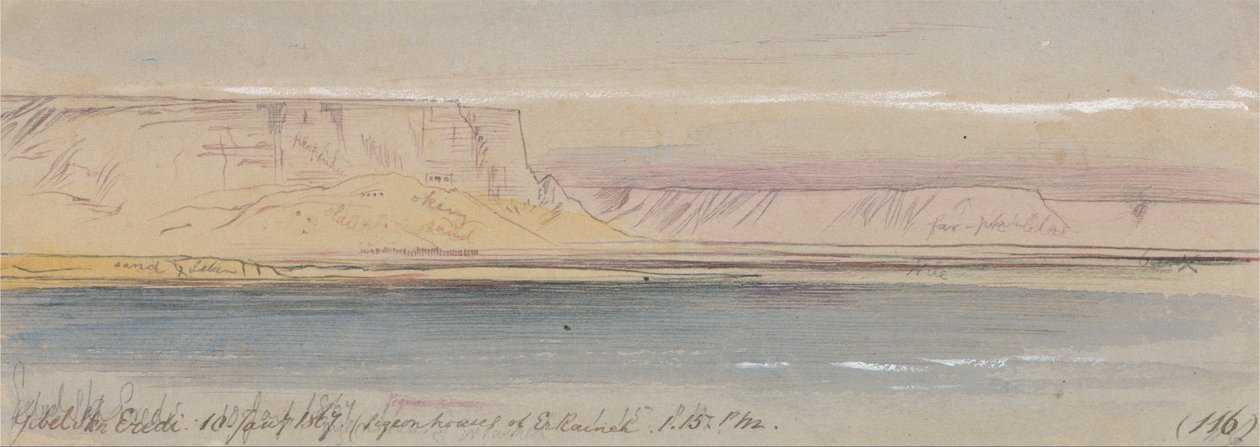 Gebel Sheikh Eredi, (pigeon house of Er Raineh) by Edward Lear