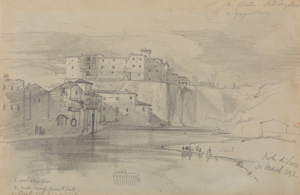 Isola di Sora, 31 March 1842 by Edward Lear