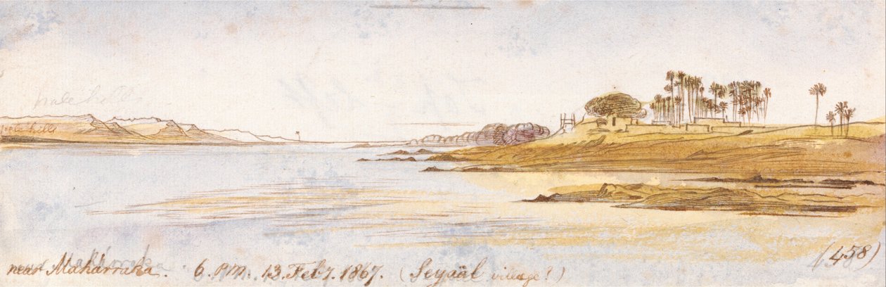 Near Maharraka, 6:00 pm, February 13, 1867 by Edward Lear