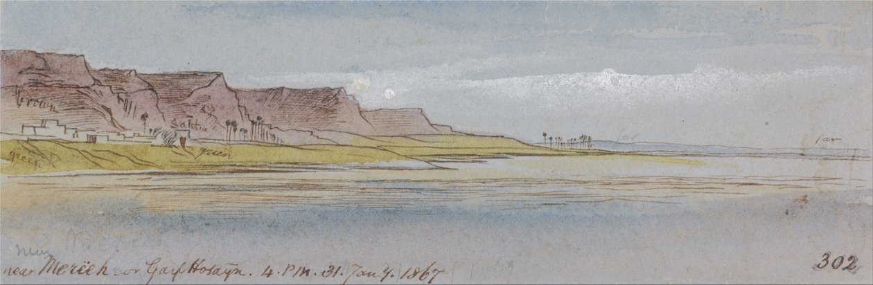 Near Mereeh or Garf Hossayn, 4:00 pm, 31 January 1867 by Edward Lear