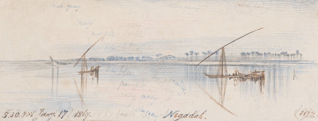 Negadah; 5:30 P.M., 17 Jan. 1867 by Edward Lear
