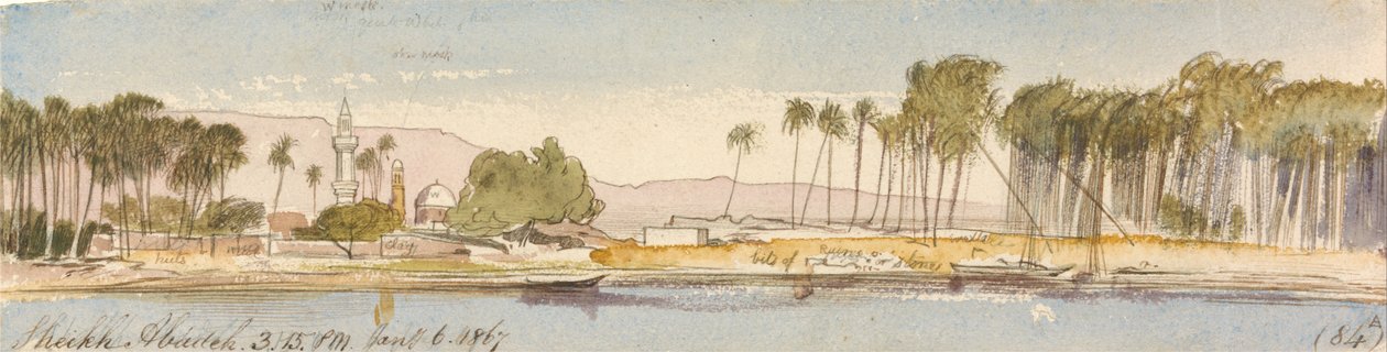 Sheikh Abadeh, 3:15 pm, 6 January 1867 by Edward Lear