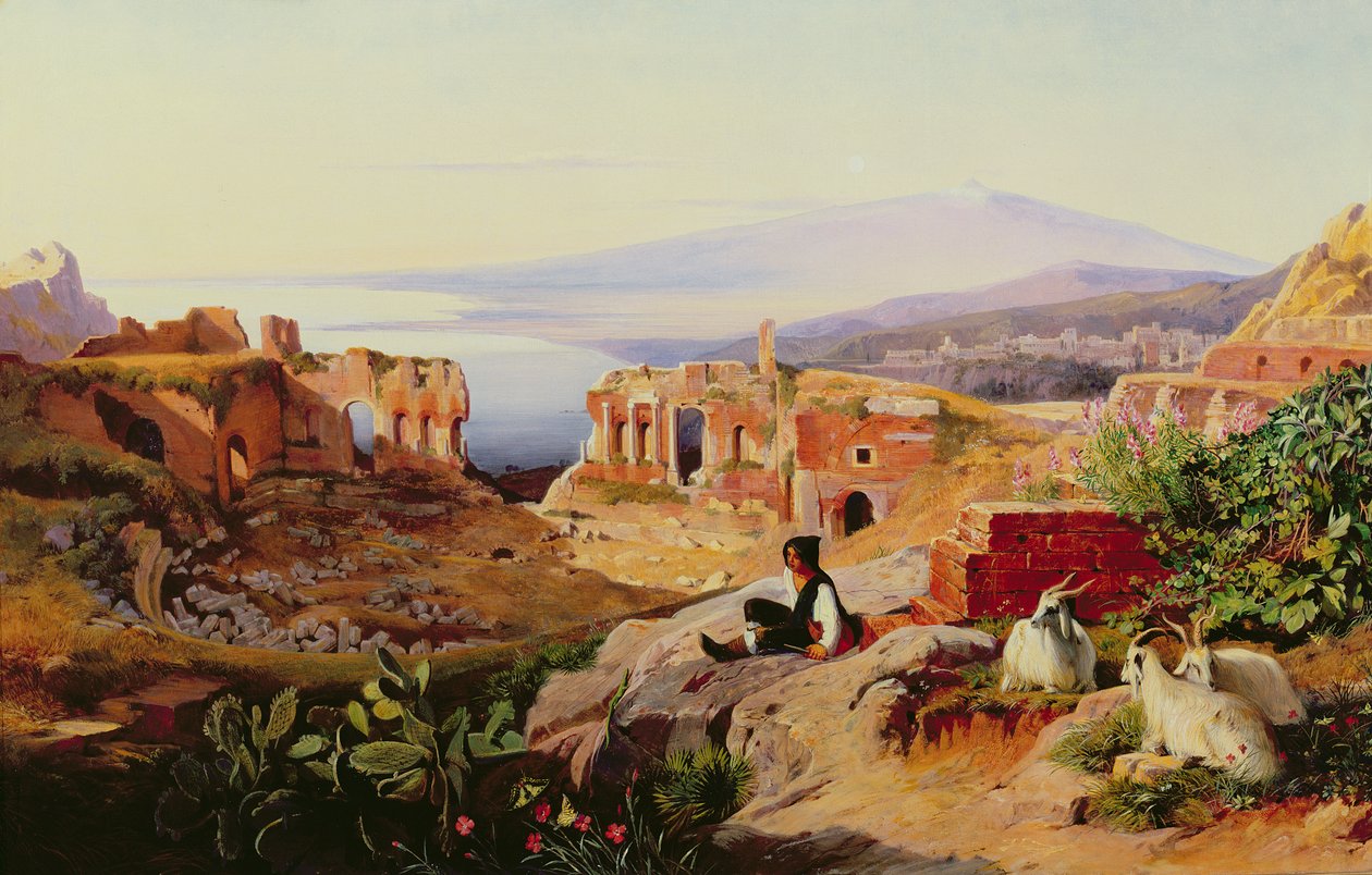 Taormina by Edward Lear: Highest-quality art reproduction