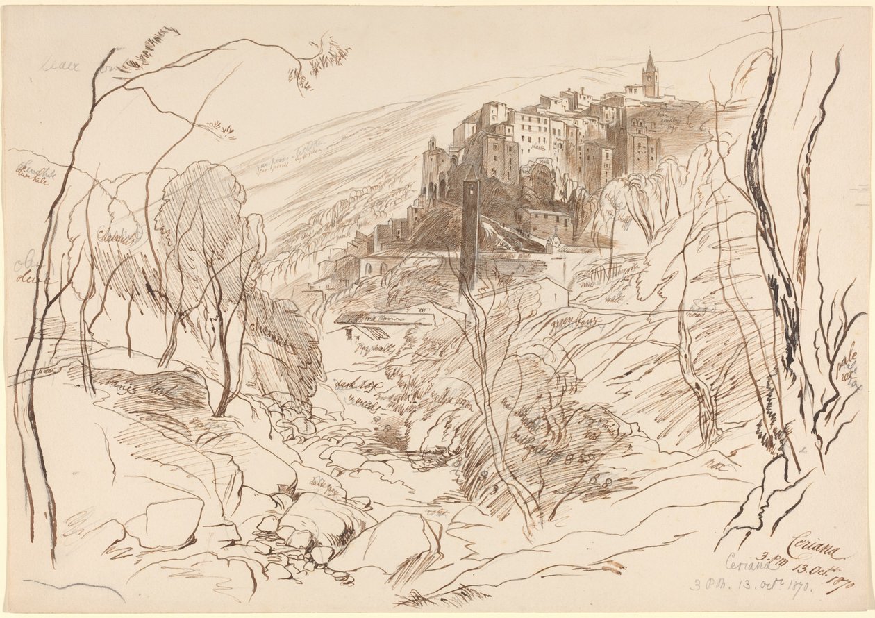 View of Ceriana by Edward Lear