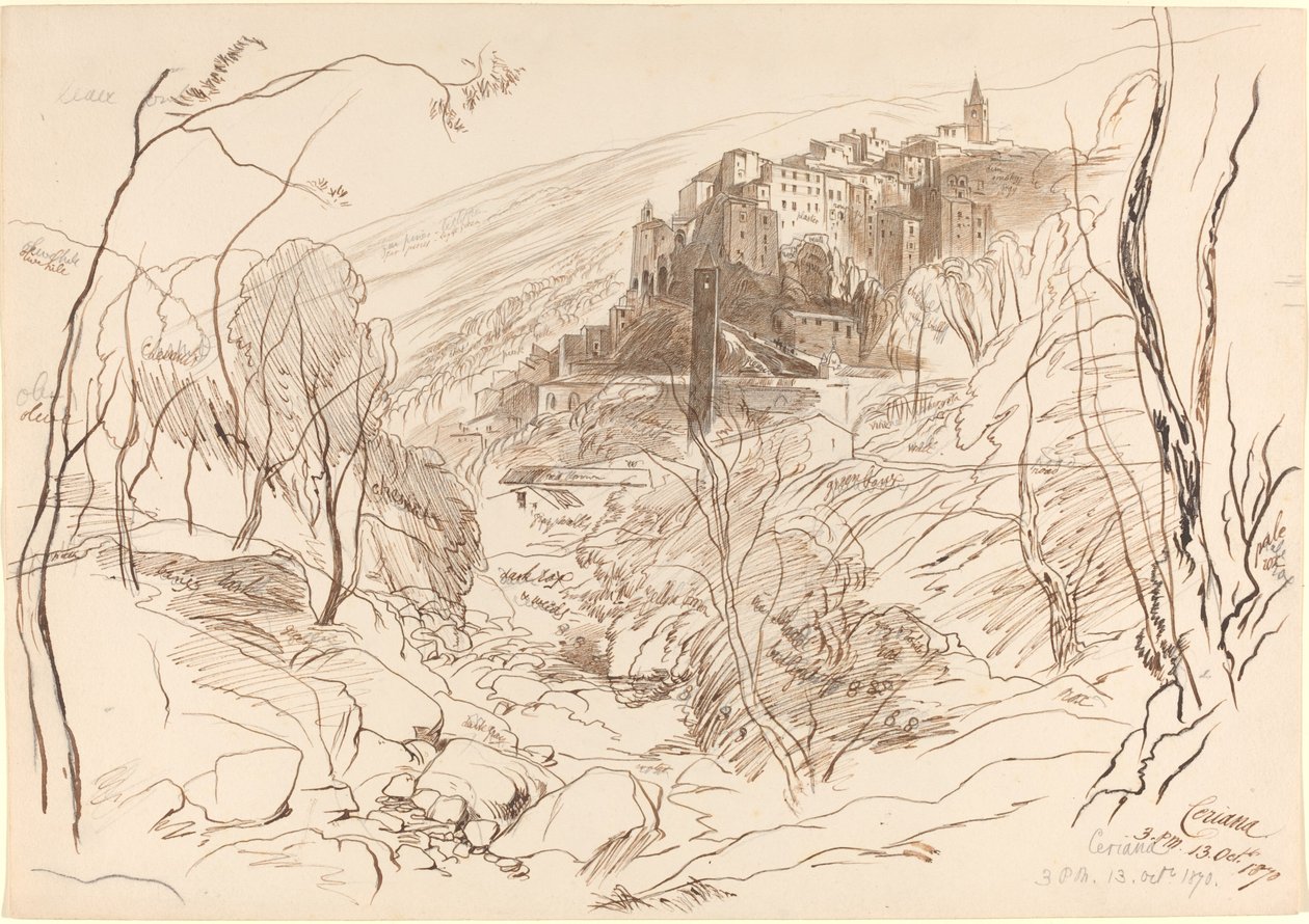 View of Ceriana, 1870 by Edward Lear