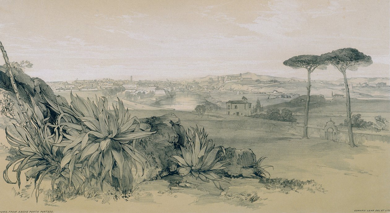 Views in Rome and its environs: Rome from a villa above Porta Portese by Edward Lear