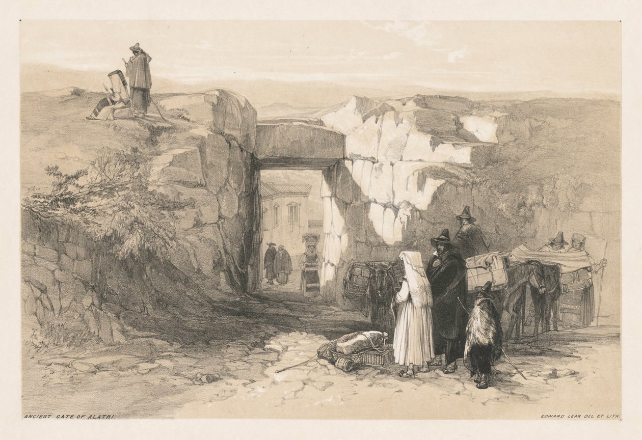 Views of Rome and Its Environs: Ancient Gate of Alatri by Edward Lear