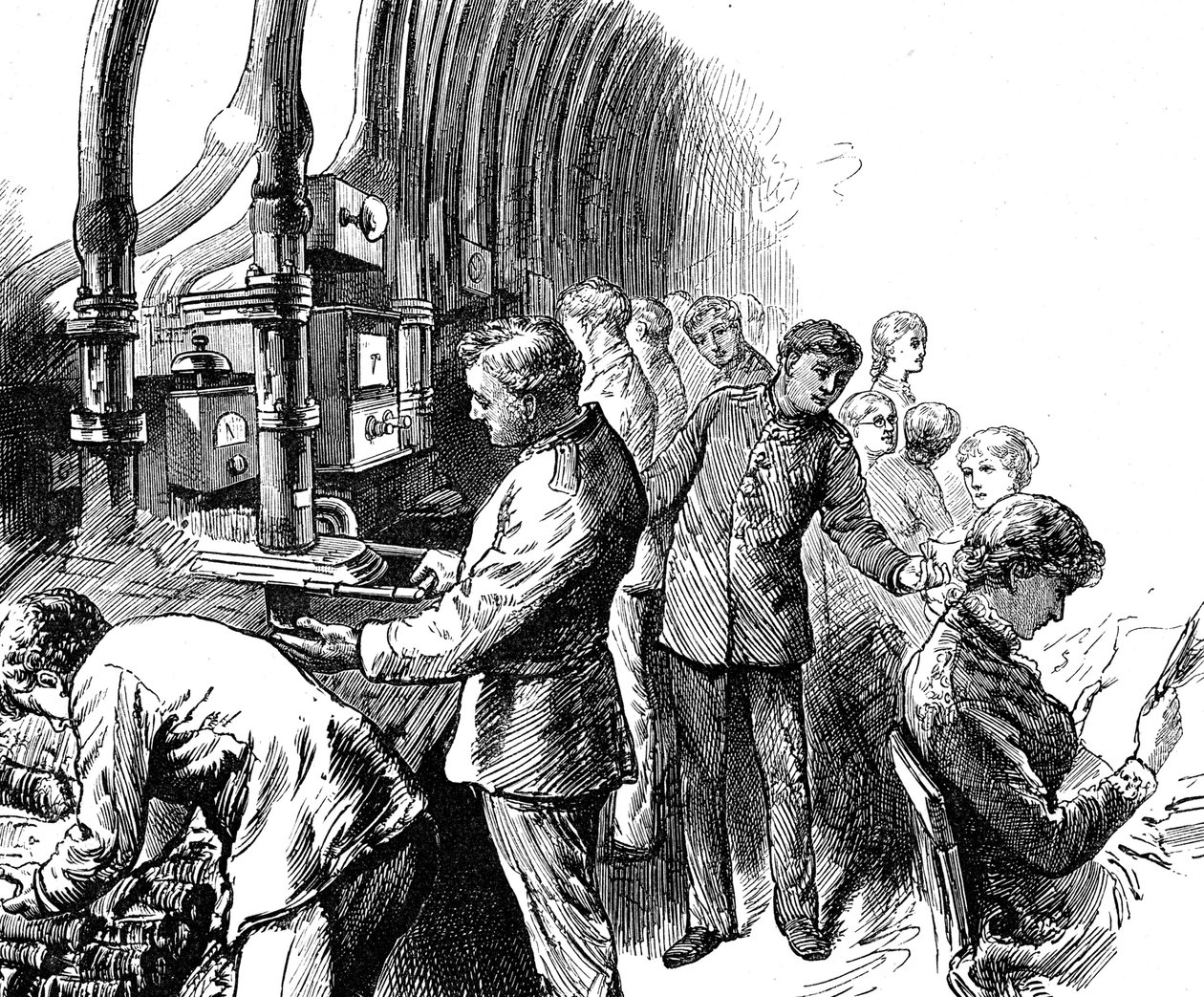 Engraving Depicting the Pneumatic Dispatch by Edward Linley Sambourne by Edward Linley Sambourne