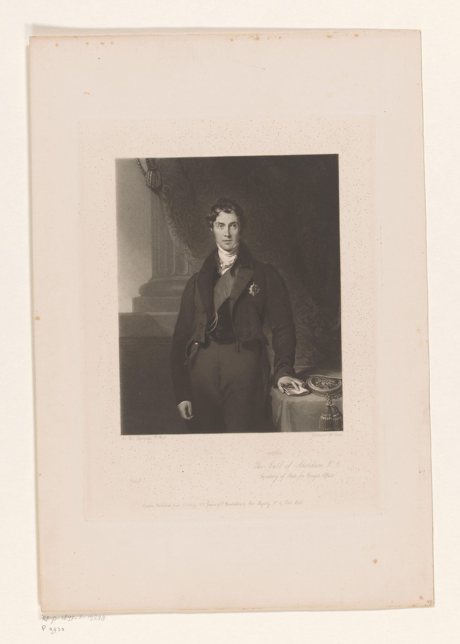 Portrait of George Hamilton-Gordon, The Earl of Aberdeen KJ, Secretary of State for Foreign Affairs by Edward McInnes