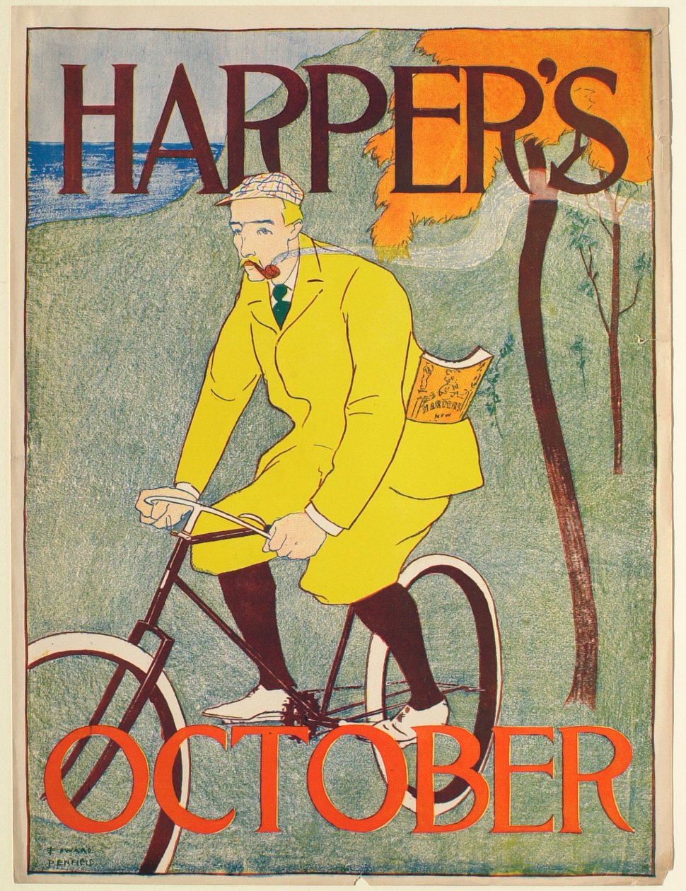 Man in Yellow Suit on Bicycle, October Harper