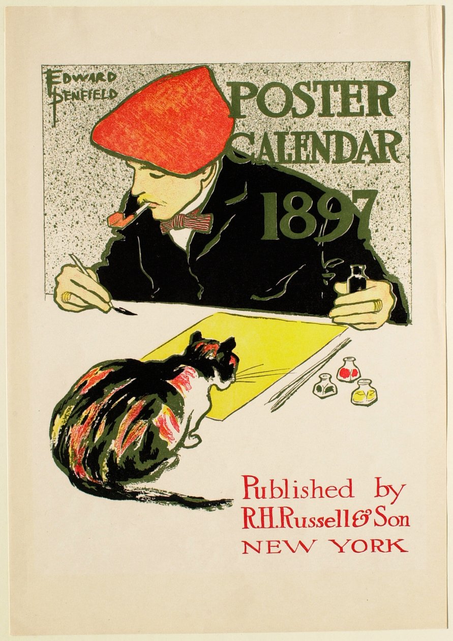 Poster Calendar 1897, R. H. Russel & Son, Publisher by Edward Penfield