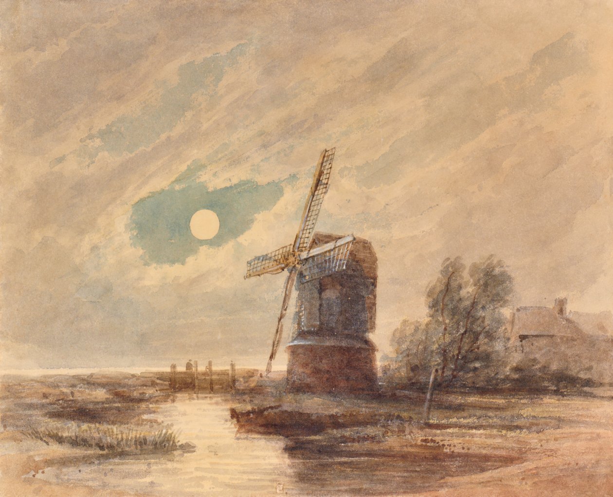 Landscape with Windmill by Edward Pretty