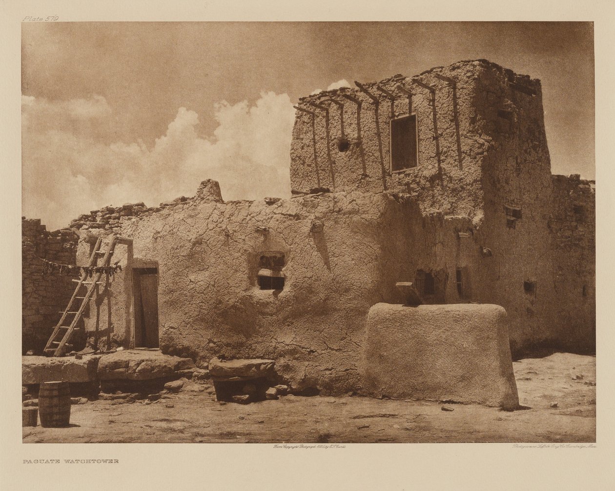 Paguate Watchtower by Edward S. Curtis