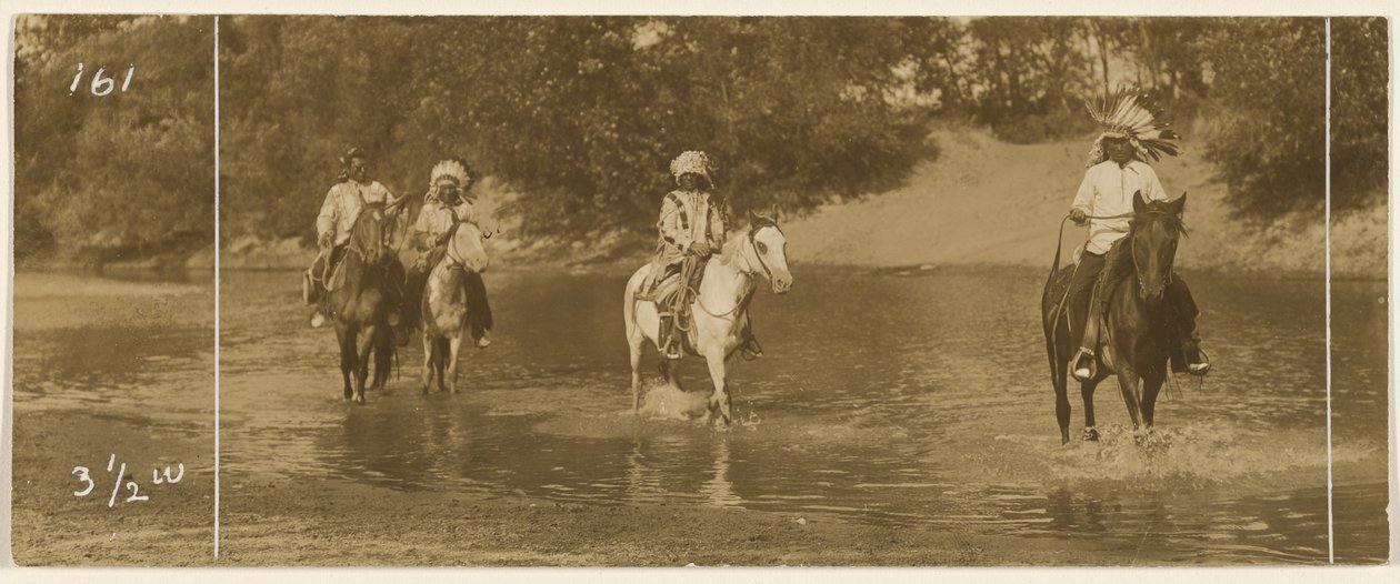 Riders in a Stream by Edward S. Curtis