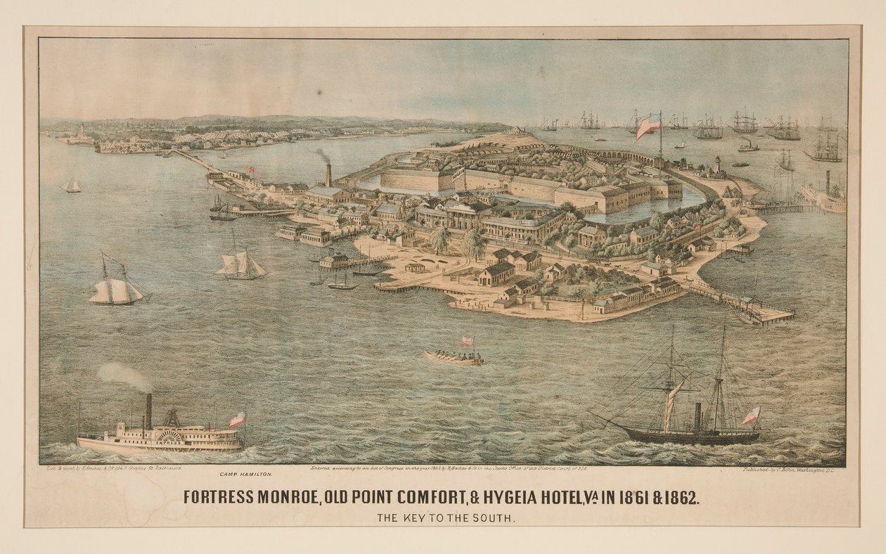 Fortress Monroe, Old Point Comfort, & Hygeia Hotel, Va. in 1861 & 1862 by Edward Sachse