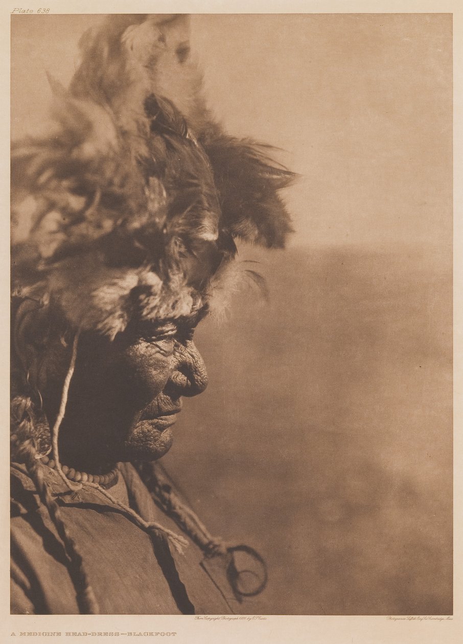 A Medicine Headdress — Blackfoot by Edward Sheriff Curtis