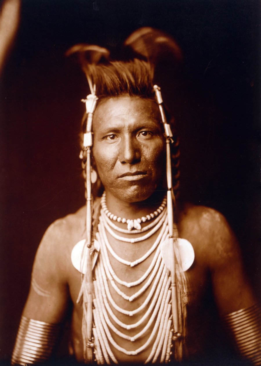 Indian brave: Ben Long Ear c. 1905, photo Edward S. Curtis