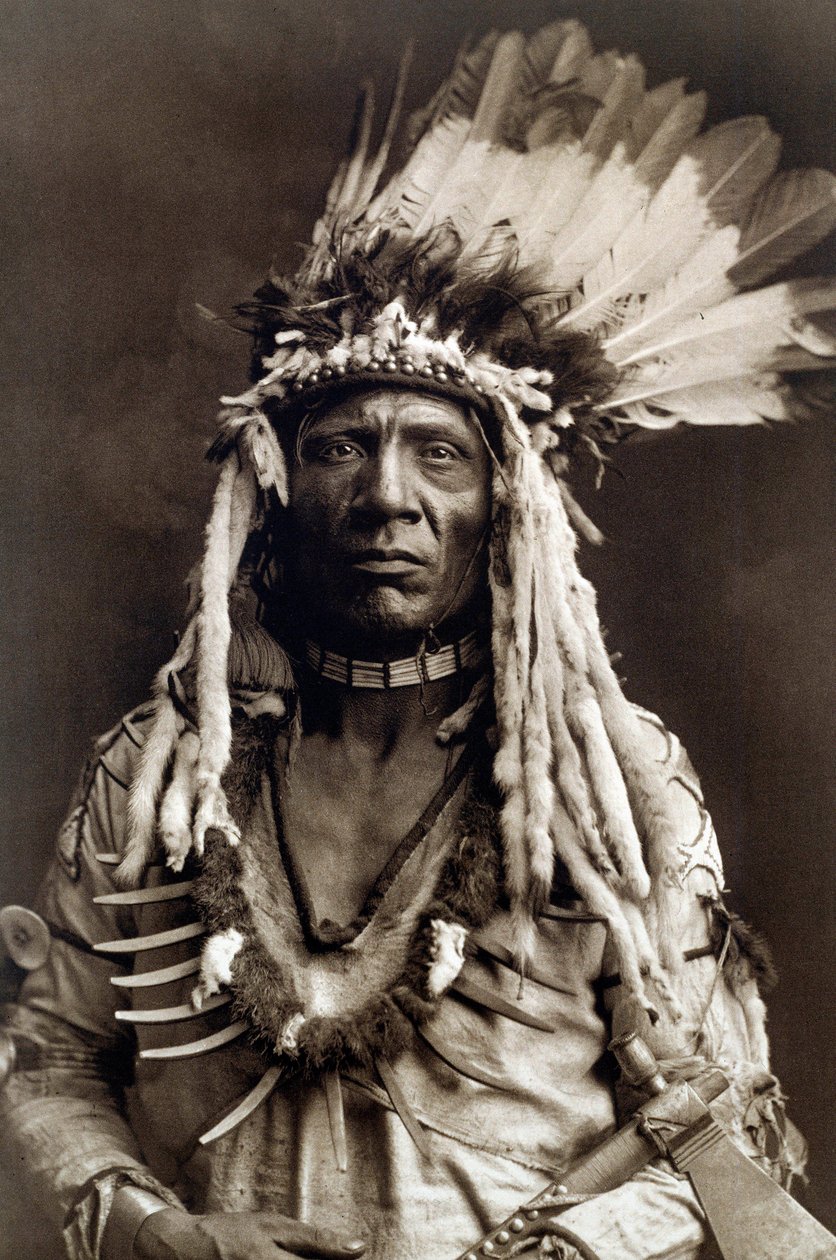 Weasel Tail (Apohsuyis). Portrait of Indian Chief of the Piegan Tribe by Edward Sheriff Curtis