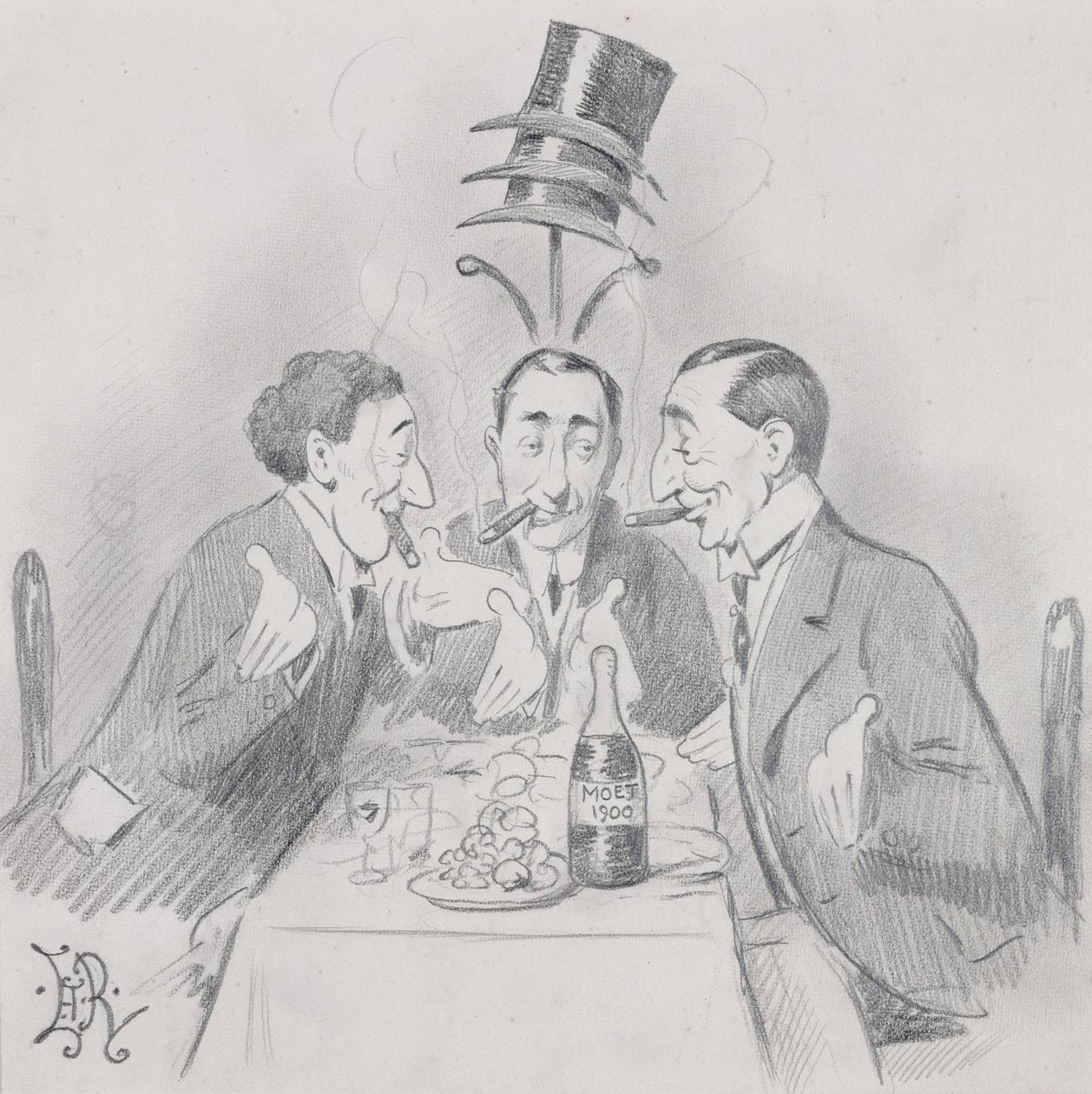 A Celebrated Luncheon a Trois (The Three Isaacs) by Edward Tennyson Reed